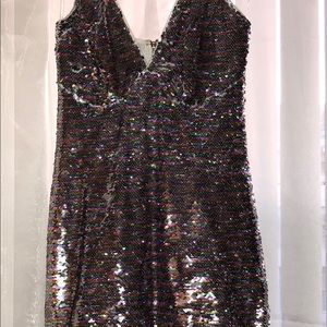 Boutique Shimmer Dress with spaghetti straps